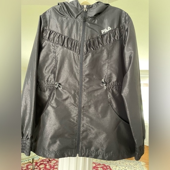 Fila sport Jackets & Blazers - Fila Jacket and coats women’s Designer front zipper pull side black windbreaker